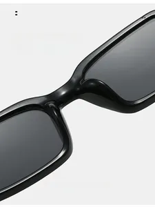 Detail of comfortable integrated nose pads on black square sunglasses frame