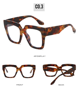 Multiple views of tortoise shell square frames showing front back and 45 degree angles