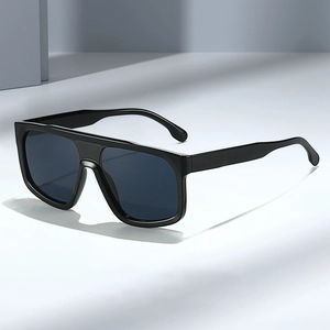 Fashion Oversized Square Sunglasses Retro Flat Top Frame PC Lenses Unisex Cyberpunk Style Trendy Eyewear