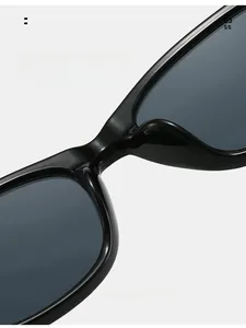 Detail view of integrated nose pads on black cat-eye sunglasses for pressure-free wear