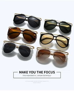 Detailed view of Y2K sunglasses in various colors featuring golden metal bridge accents