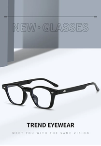 Detail of black TR90 frames showing stylish diamond metal accents and blue light lenses