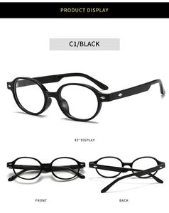 Classic black TR frames for blue light blocking with silver diamond accent and multi-angle views