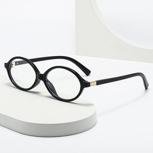 Retro Oval Optical Glasses Frames PC Frame Metal Hinges Anti Blue Light Fashion Lightweight Eyewear For Adult