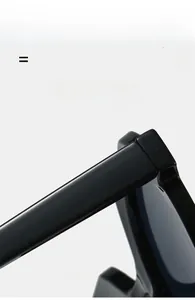 Detailansicht der leichten schwarzen ovalen Sonnenbrille mit superelastischem Gestell