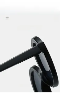 Detail view of stylish round frame sunglasses hinge with super elastic material