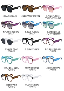 Collection de lunettes de soleil polygonales aux couleurs variées et verres dégradés