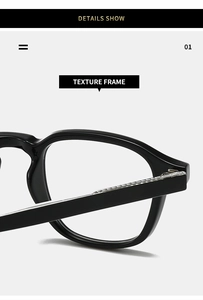 Detailed close-up of premium TR90 glasses frame showing reinforced metal hinge and glossy texture