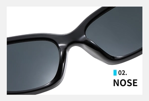 Dettaglio macro del ponte nasale ergonomico su occhiali da sole sportivi stile punk
