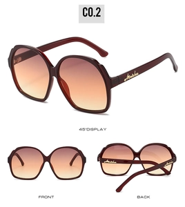 Detailed multi-angle views of oval oversized rhinestone sunglasses with gradient lenses