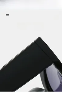 Detail view of glossy black cat-eye sunglasses with super elastic and lightweight frame