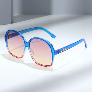 Women Oversized Sunglasses Fashion Oval PC Frame Gradient Lenses UV400 Protection Retro Outdoor Travel Eyewear