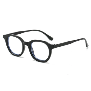 Lunettes rétro à monture ovale noire polygonale avec verres anti-lumière bleue tendance