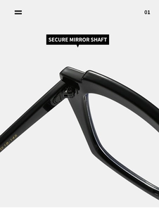 Détail du mécanisme de charnière métallique robuste et des branches de lunettes oeil de chat