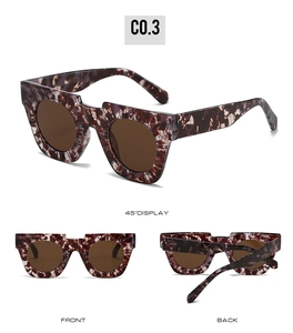 Detailed views of vintage tortoiseshell square sunglasses with thick frames and brown lenses