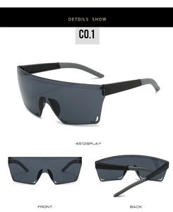 Multi-angle view of C0.1 frameless sports cycling sunglasses with dark grey lenses