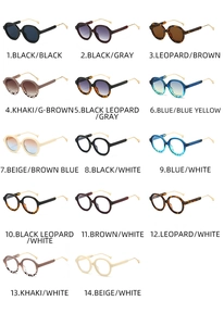 Collection of 14 assorted color oval sunglasses and clear lenses with metal temples