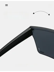 Macro detail of the durable hinge and temple connection on rimless cycling sunglasses