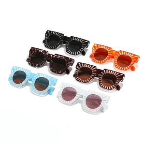 Fashionable oversized square sunglasses with unique hollow eyelash brow frame in various colors