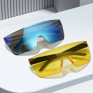 Oversized Sports Sunglasses PC One Piece Rimless Shield UV400 Protection For Cycling Driving Outdoor Trendy Men Women