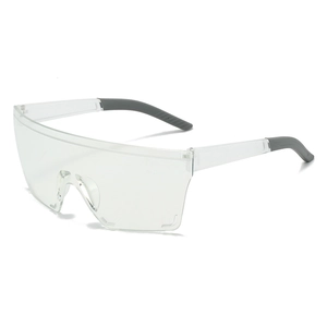 Fashion rimless outdoor cycling sunglasses with colorful oversized wrap lenses for sports