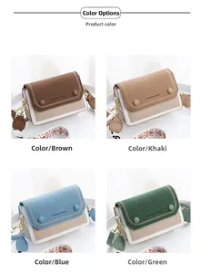 Vue détaillée de quatre sacs aux couleurs contrastées avec bandoulières à motifs ethniques