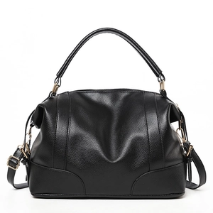 Women Large Capacity Handbag Litchi Texture PU Leather Crossbody Shoulder Bag Street Trend Top Handle Golden Hardware