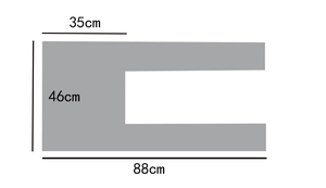 Detailed size chart showing dimensions of 88x46x35cm for the gray knitted shawl wrap