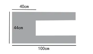 Size chart showing 100cm length for floral knit shawl wrap accessory for women