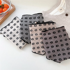 Retro polka dot cotton linen neckerchief and headscarf for men and women in four colors