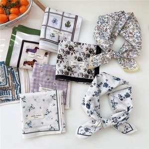 Carrés de coton respirants à motifs floraux et à carreaux pour femmes, pack varié