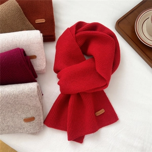 Cozy solid color knitted wool scarves in multiple colors for winter warmth and style