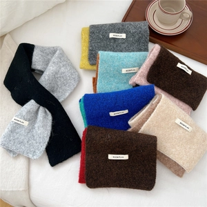 Winter knitted criss-cross scarves in multiple colors with stylish BOOM PLAN label