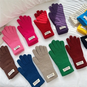 Guanti invernali pesanti in maglia per donna in vari colori con funzione touch screen
