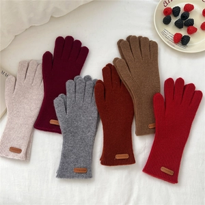 Gants en tricot d'hiver pour femmes en six couleurs avec fonction écran tactile