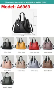 Tableau des tailles détaillé pour sac cabas femme 27x13x21cm avec 9 options de couleur