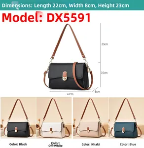 Detailed size guide and color options for women's crossbody bag featuring textured leather