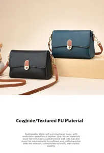 Detail of lychee pattern PU leather texture on crossbody bag with gold hardware