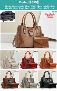 Detail of 2-piece tote bag set with crocodile embossing in 7 diverse color options