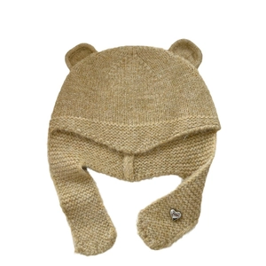 Cagoule tricotée avec oreilles d'ours et protège-oreilles pour femmes et enfants