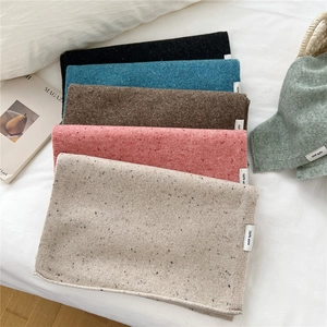 Knitted 100% wool scarves with colorful nep texture in multiple autumn-winter colors