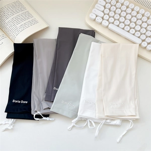 Breathable ice silk sun protection sleeves with adjustable drawstring in six colors
