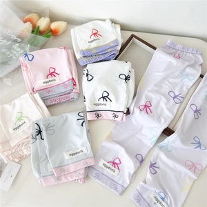 Manchettes de protection solaire en soie glacée respirante avec joli motif de nœud papillon