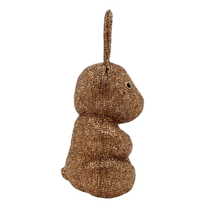 Luxury champagne gold rabbit evening clutch bag fully encrusted with shimmering rhinestones