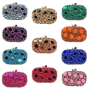 Luxury Rhinestone Evening Clutch Bag Crystal Hollow Out Metal Frame For Women Party Wedding Formal Elegant Purse