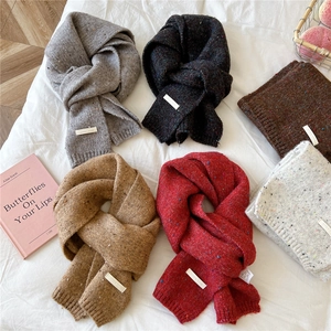 Detailed knit texture and color selection of multi-color flecked warm winter scarves