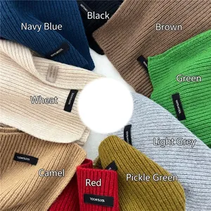 Thick 100% pure wool knitted scarves in multiple colors for winter warmth and comfort
