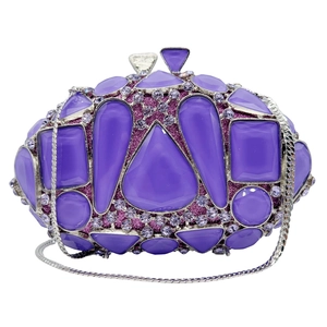 Sac De Soirée De Luxe Pour Femmes Pochette Brillante À Strass Et Cristal Ajourée Avec Chaîne Amovible Pour Mariage Fête