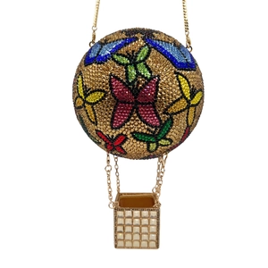 Pochette De Soirée Montgolfière Cristal Strass Motif Papillon Métal Sac À Main Pour Femmes Mariage Luxe