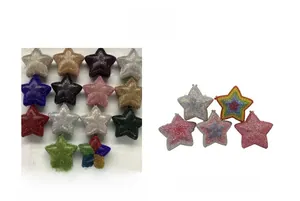 Star-shaped clutch bag detailed with colorful rhinestones in various vibrant options